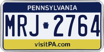 PA license plate MRJ2764