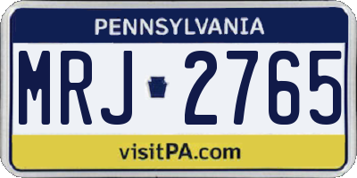 PA license plate MRJ2765