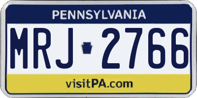 PA license plate MRJ2766