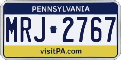 PA license plate MRJ2767