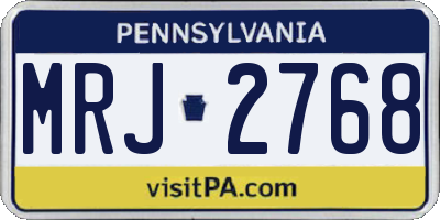 PA license plate MRJ2768