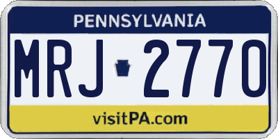 PA license plate MRJ2770