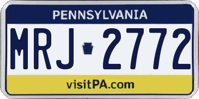 PA license plate MRJ2772