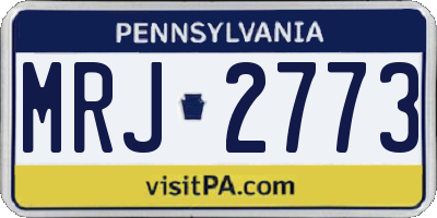 PA license plate MRJ2773