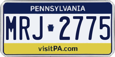 PA license plate MRJ2775