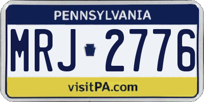 PA license plate MRJ2776