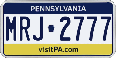PA license plate MRJ2777