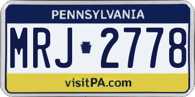 PA license plate MRJ2778