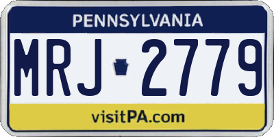 PA license plate MRJ2779