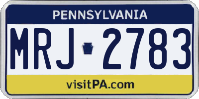 PA license plate MRJ2783