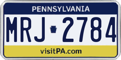 PA license plate MRJ2784