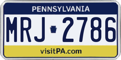PA license plate MRJ2786