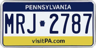 PA license plate MRJ2787