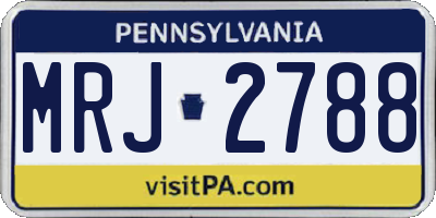 PA license plate MRJ2788