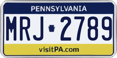 PA license plate MRJ2789