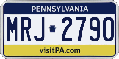 PA license plate MRJ2790