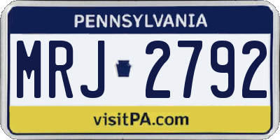 PA license plate MRJ2792