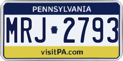 PA license plate MRJ2793