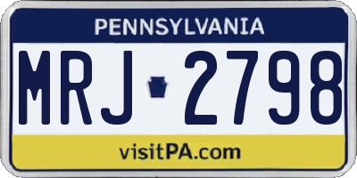 PA license plate MRJ2798