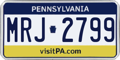 PA license plate MRJ2799