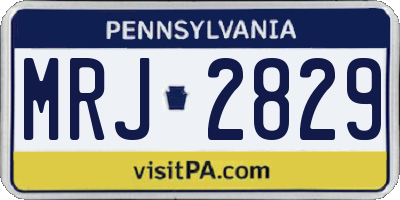 PA license plate MRJ2829