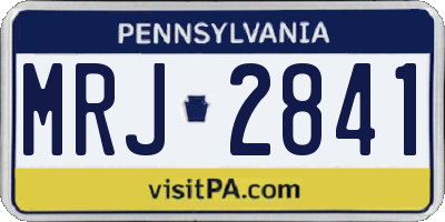 PA license plate MRJ2841