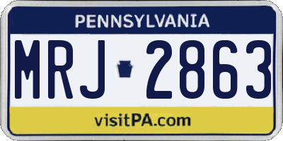 PA license plate MRJ2863