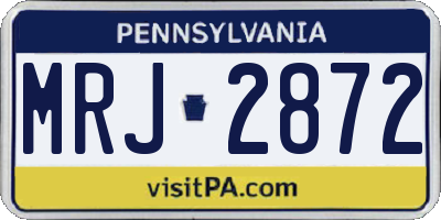 PA license plate MRJ2872