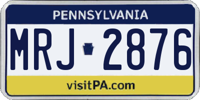 PA license plate MRJ2876