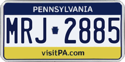 PA license plate MRJ2885