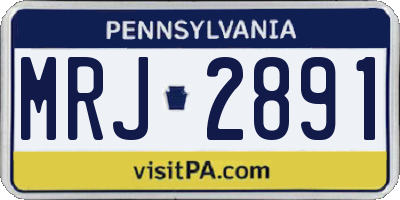 PA license plate MRJ2891
