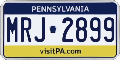 PA license plate MRJ2899