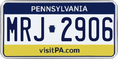 PA license plate MRJ2906