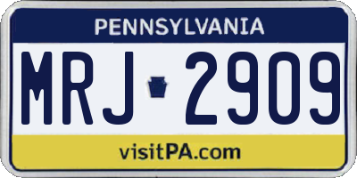 PA license plate MRJ2909
