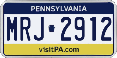 PA license plate MRJ2912