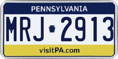 PA license plate MRJ2913