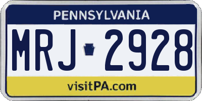 PA license plate MRJ2928