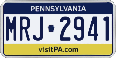 PA license plate MRJ2941