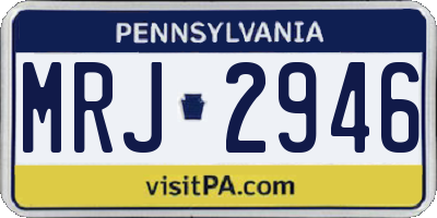 PA license plate MRJ2946