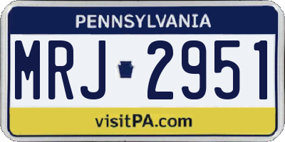 PA license plate MRJ2951