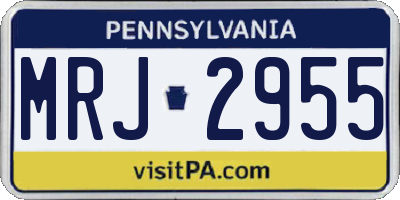 PA license plate MRJ2955