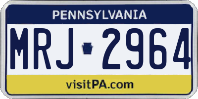 PA license plate MRJ2964