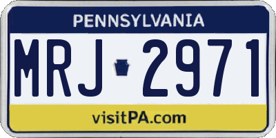PA license plate MRJ2971