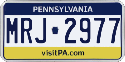 PA license plate MRJ2977