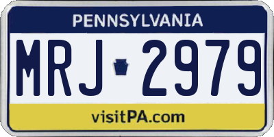 PA license plate MRJ2979