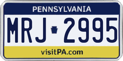 PA license plate MRJ2995