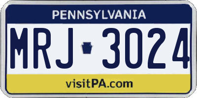 PA license plate MRJ3024