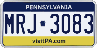 PA license plate MRJ3083