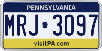 PA license plate MRJ3097