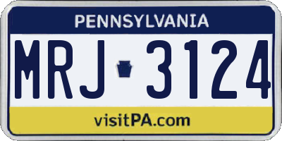 PA license plate MRJ3124